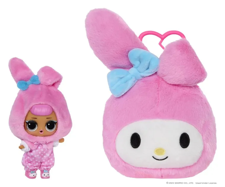 L.O.L. Surprise, Loves Hello Kitty, Reversible Plush, mini papusa intr-o cutie de plus, 1 buc.
