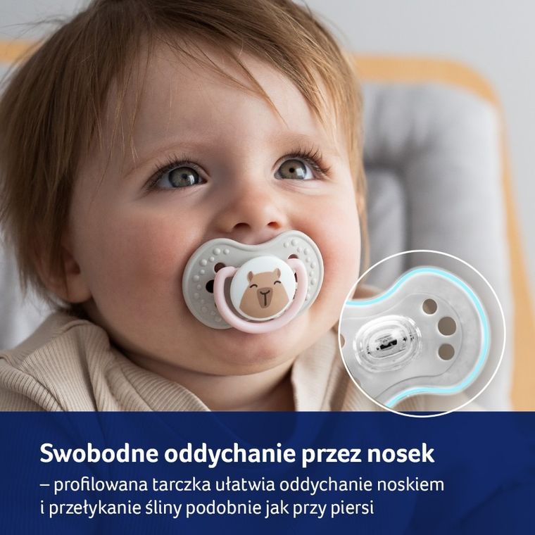 Lovi, CapiChill Girl, suzeta dinamica din silicon, 18m+, 2 buc.