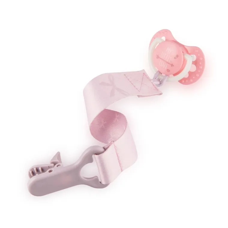 LOVI, Clips cu panglica pentru suzeta Baby Shower Girl, 0 m+