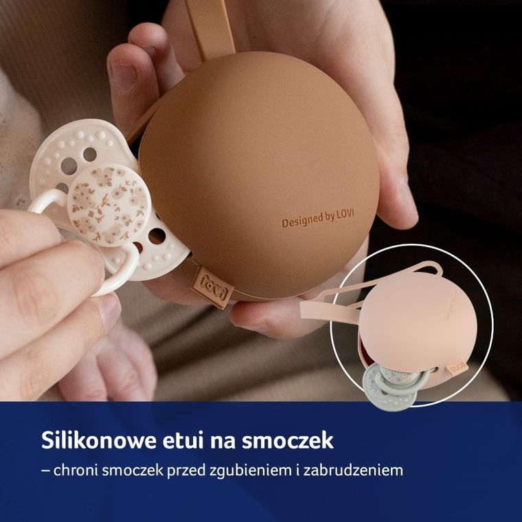 Lovi, cutie din silicon pentru suzeta, Nude