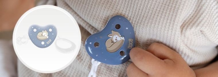 Lovi, Night&Day, lant pentru suzeta, albastru