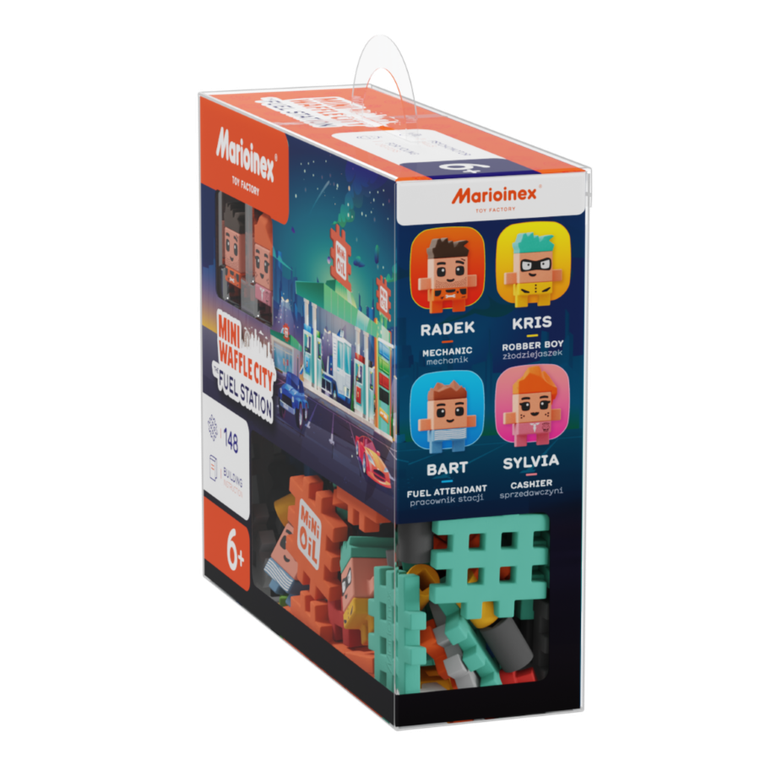 Marioinex, Mini Waffle, City, Statie de alimentare cu combustibil, set de constructie, 148 piese