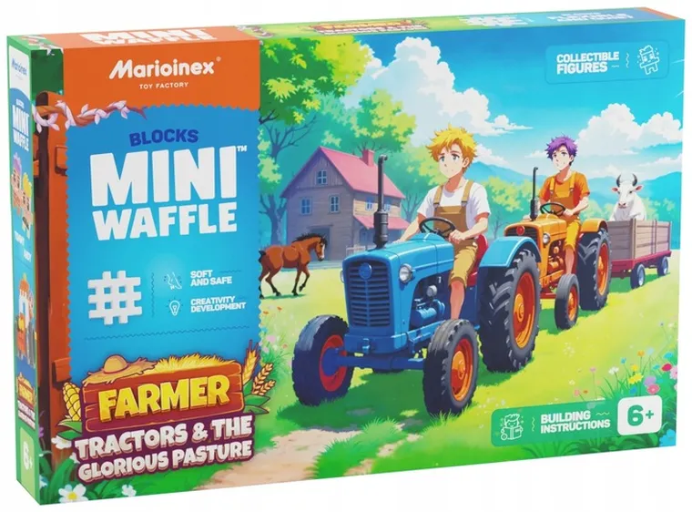 Marioinex, Mini Waffle, Fermier, set de constructie, 110 piese