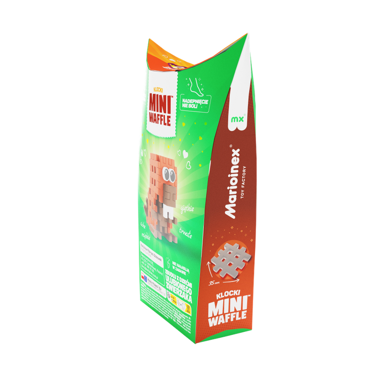 Marioinex, Mini Waffle, Pocket Pets, Castor, set de constructie, 25 piese
