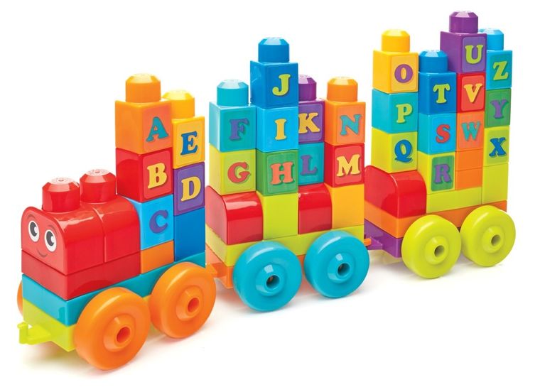 Mega Bloks, Trenul ABC, set de constructie, 60 piese