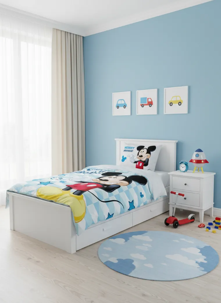 Mickey Mouse, set lenjerie de pat single, 100-135 cm
