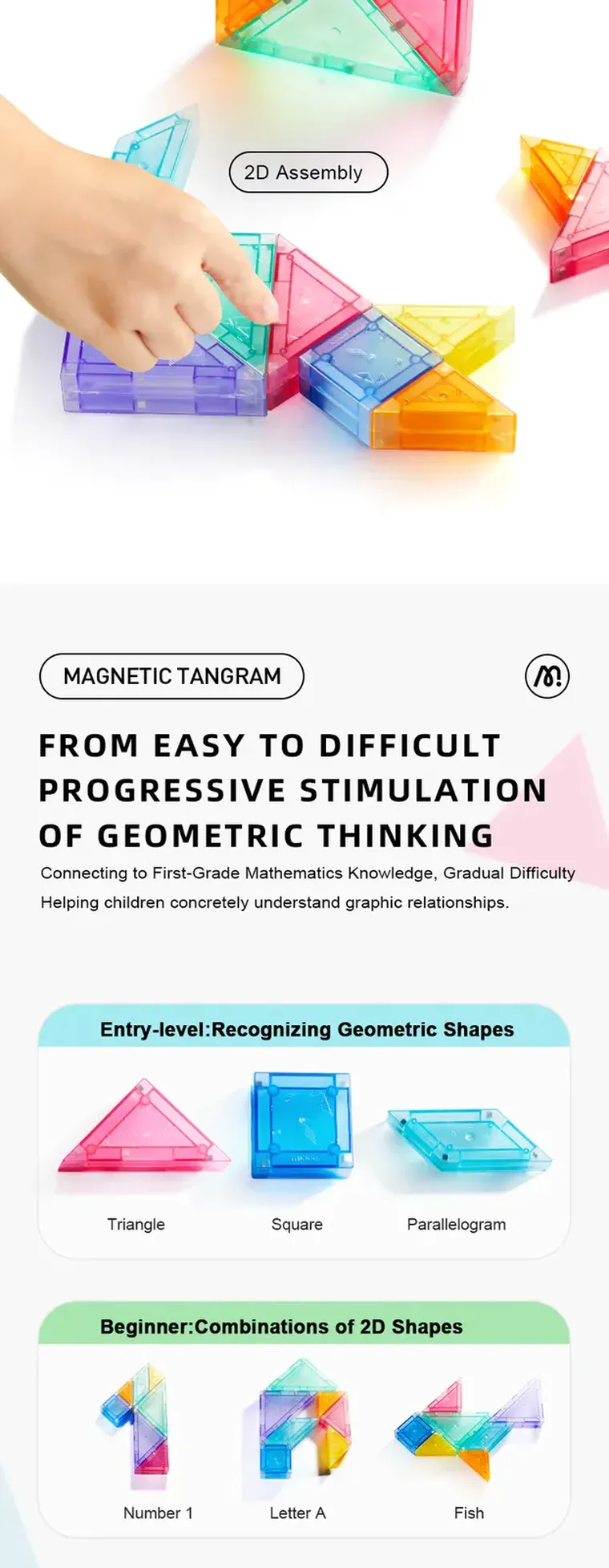 Mideer, Tangram, blocuri magnetice 3D cu clepsidra