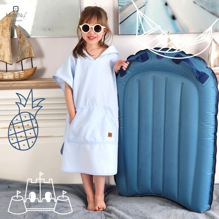 MimiNu, prosop tip poncho cu uscare rapida, cu buzunar, roz, 1-4 l.