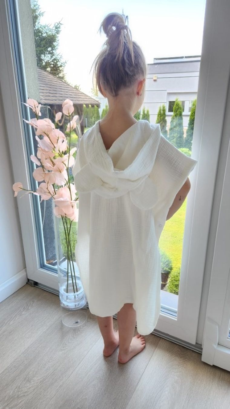 MimiNu, prosop tip poncho, culoare crem, 1-4 ani