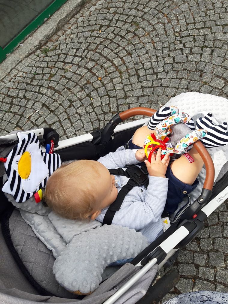 Mom's Care, spirala educativa, zornaitoare, jucarie senzoriala cu agatatoare