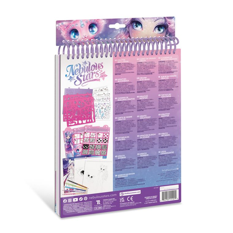 Nebulous Stars, Nebulia, caiet de schite cu creioane colorate, sabloane si stickere