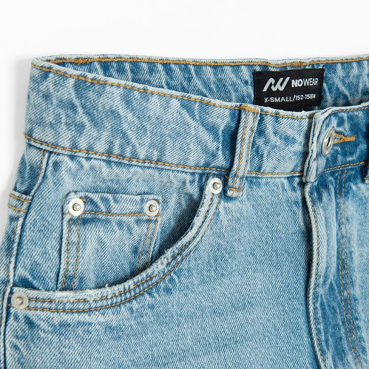 Pantaloni scurti ajustabili din denim, croiala slim NOWEAR