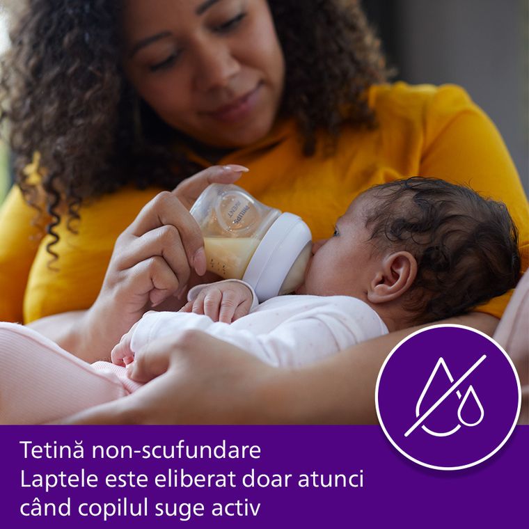 Philips Avent, Natural, Response, biberon de sticla, 120 ml, SCY930/01