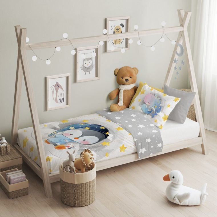 Pinguin, set lenjerie de pat single, 100-135 cm