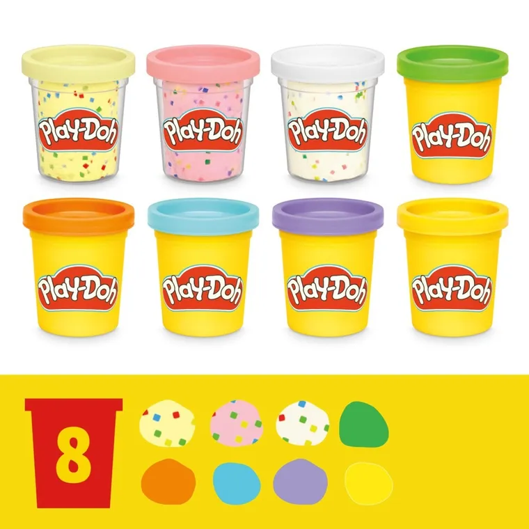 Play-Doh, Cupcake Tower, set creativ, 8 cutie cu plastilina