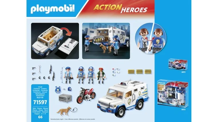Playmobil, Action Heroes, Masina de transportat bani, 71597