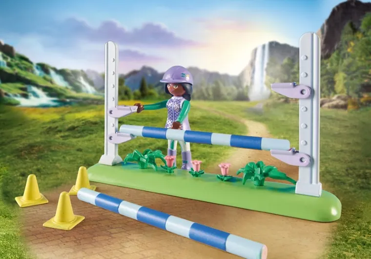 Playmobil, Horses of Waterfall, Zoe si Blaze cu obstacole, 71355