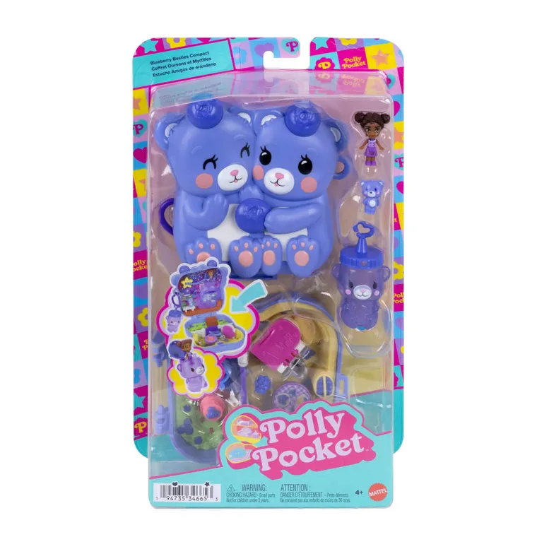Polly Pocket, Blueberry Besties, set compact cu papusa si accesorii