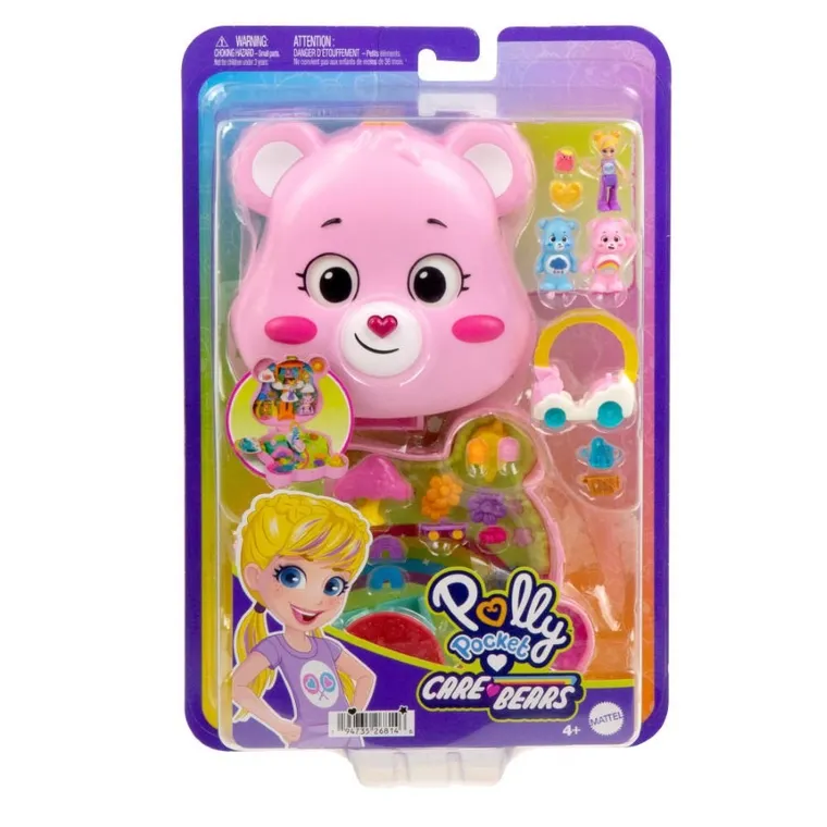 Polly Pocket, Care Bears, set de joaca cu mini papusa si accesorii