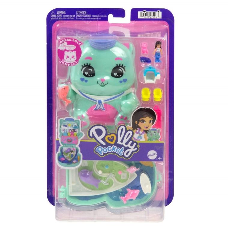 Polly Pocket, Cat, set de joaca cu mini papusa si accesorii