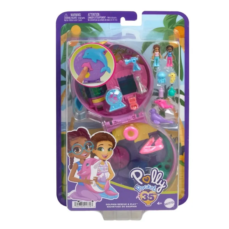 Polly Pocket, Dolphin Rescue & Play, set de joaca cu figurine si accesorii