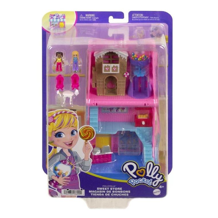 Polly Pocket, Pollyville, Sweet Store, set de joaca cu 2 papusi si accesorii