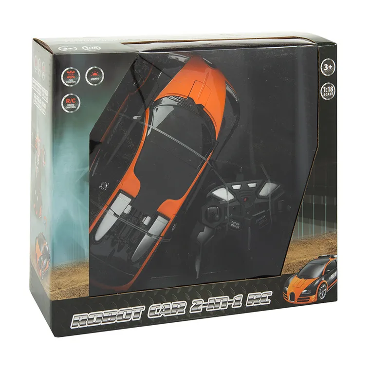 Race Xtreme, Masina care se transforma in robot 2 in 1, vehicul cu telecomanda, lumini si sunete, 1:18