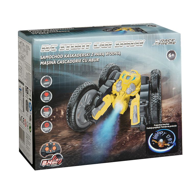 Race Xtreme, masinuta de cascadorii, vehicul cu abur si functie de proiectie