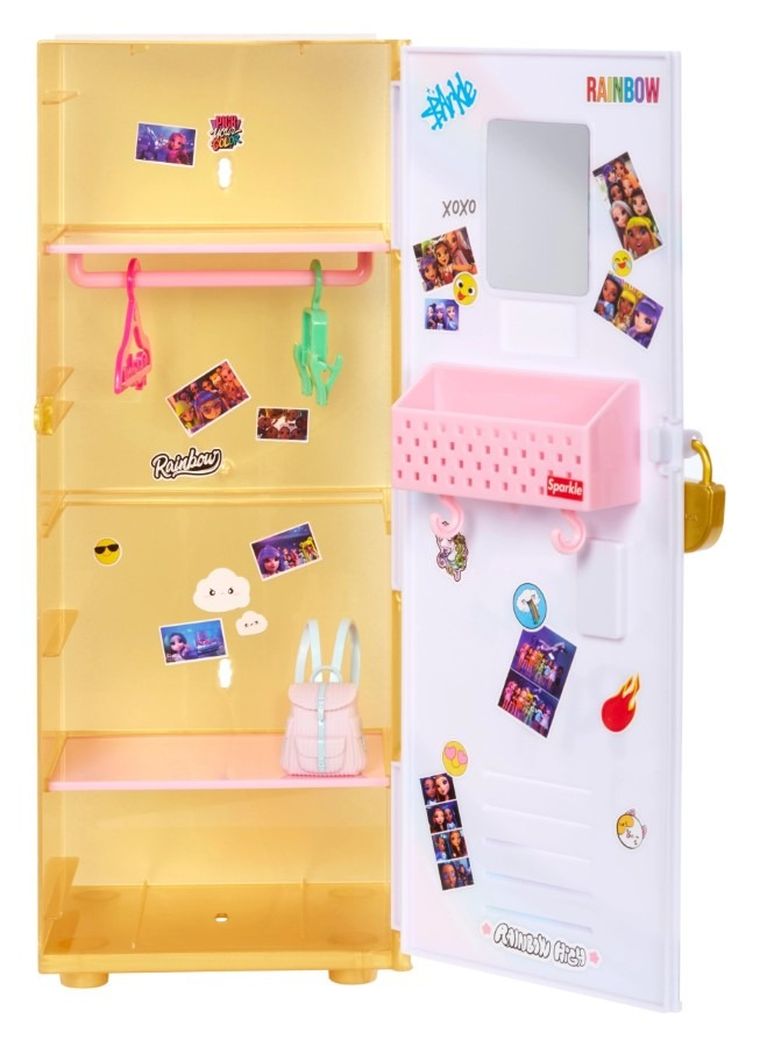Rainbow High, Locker and Pinkly Paige, papusa fashion cu dulap