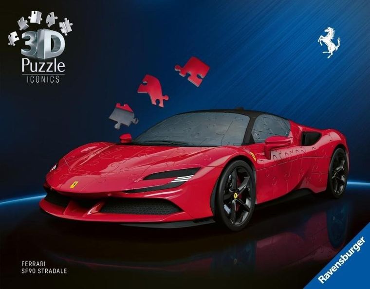 Ravensburger, Iconics, Ferrari SF90 Stradale, 1:18, puzzle 3D, 108 piese