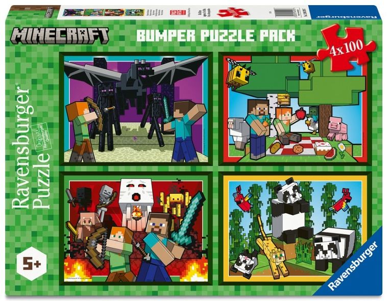 Ravensburger, Minecraft, puzzle, 4-100 piese