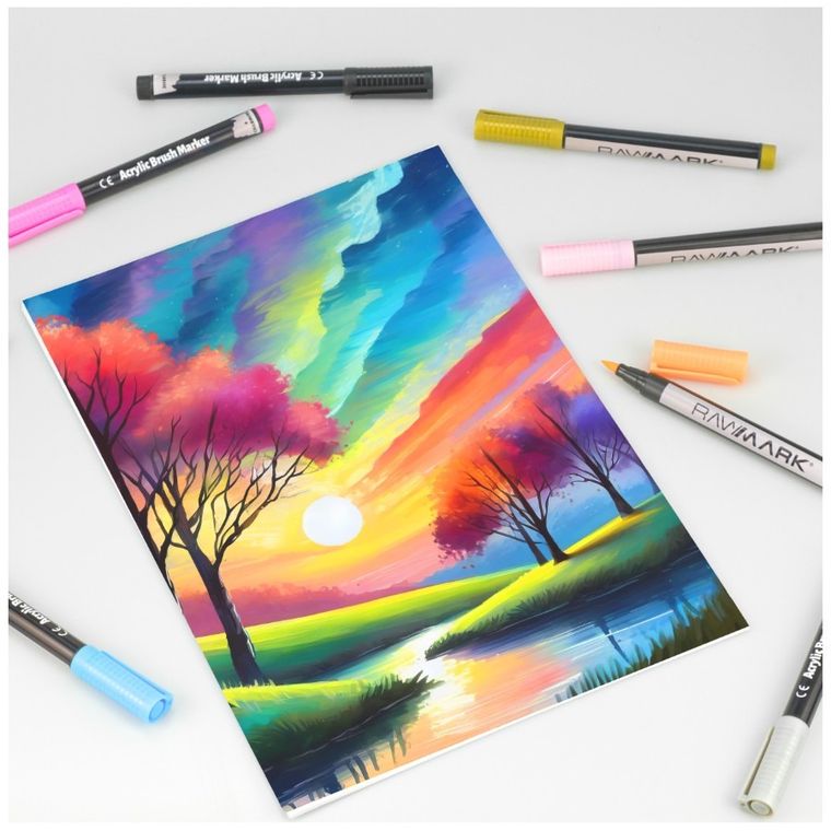 Rawmark, set de markere acrilice, 7 culori