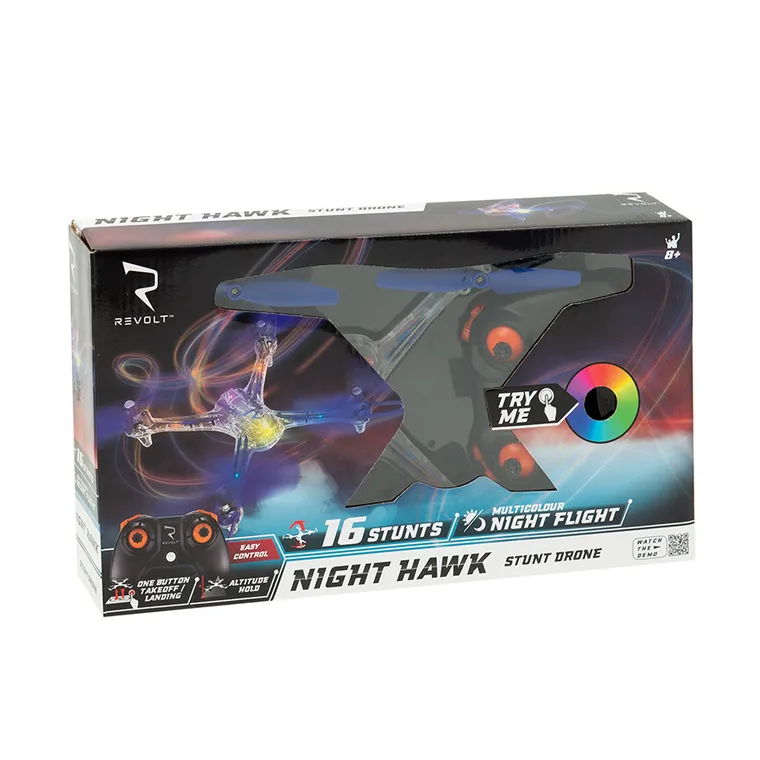 Revolt, NightHawk Stunt Drone RC, drona cu lumini si telecomanda