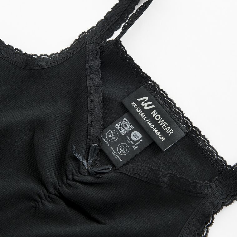 Rochie reiata cu bretele si dantela NOWEAR