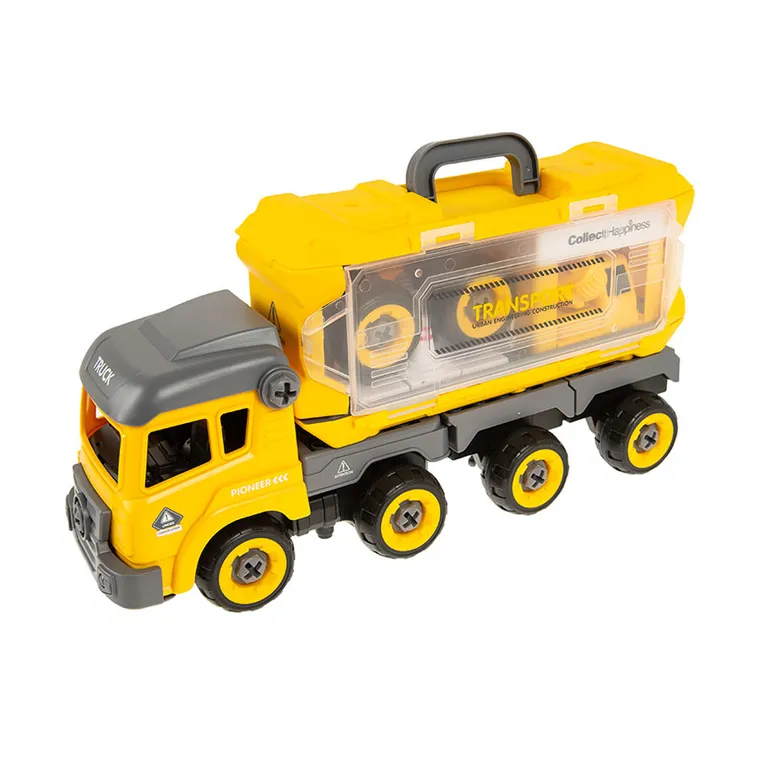 Smiki, camion de transport cu sunete, surubelnita, set