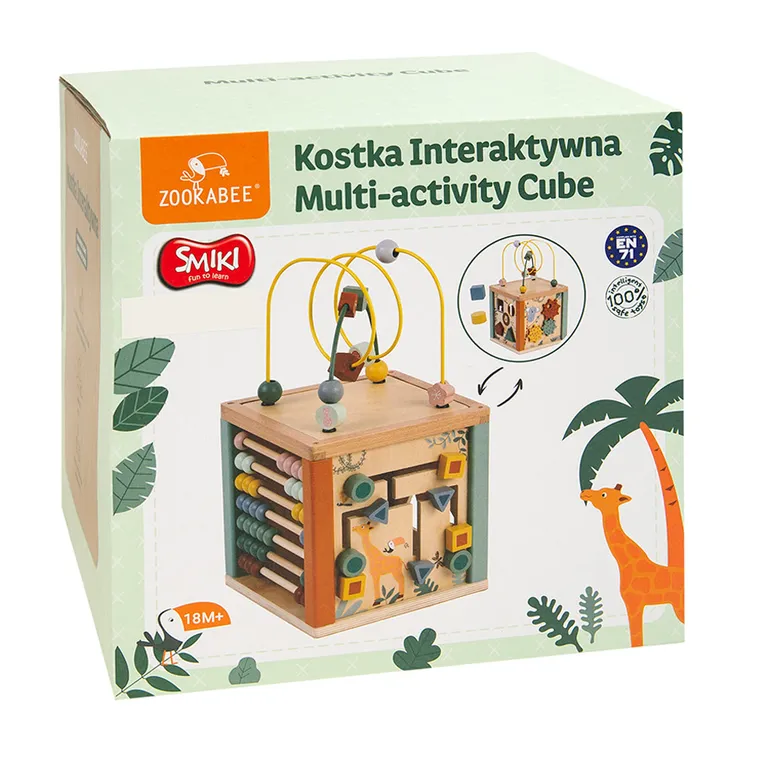 Smiki, cub educativ, jucarie din lemn