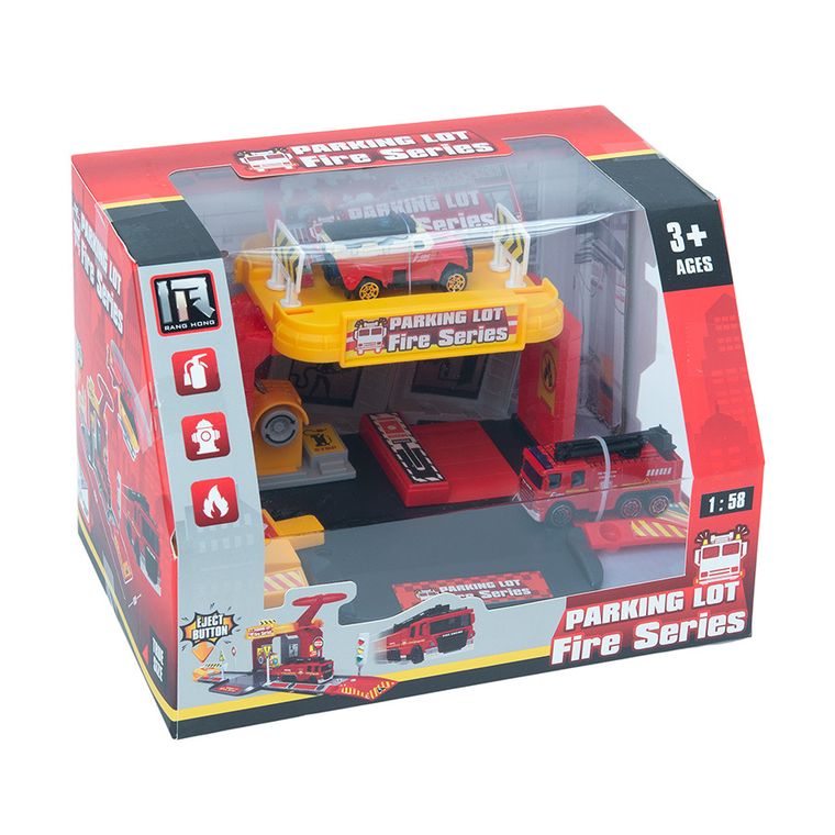 Smiki, Pompieri, parcare cu 2 vehicule, set