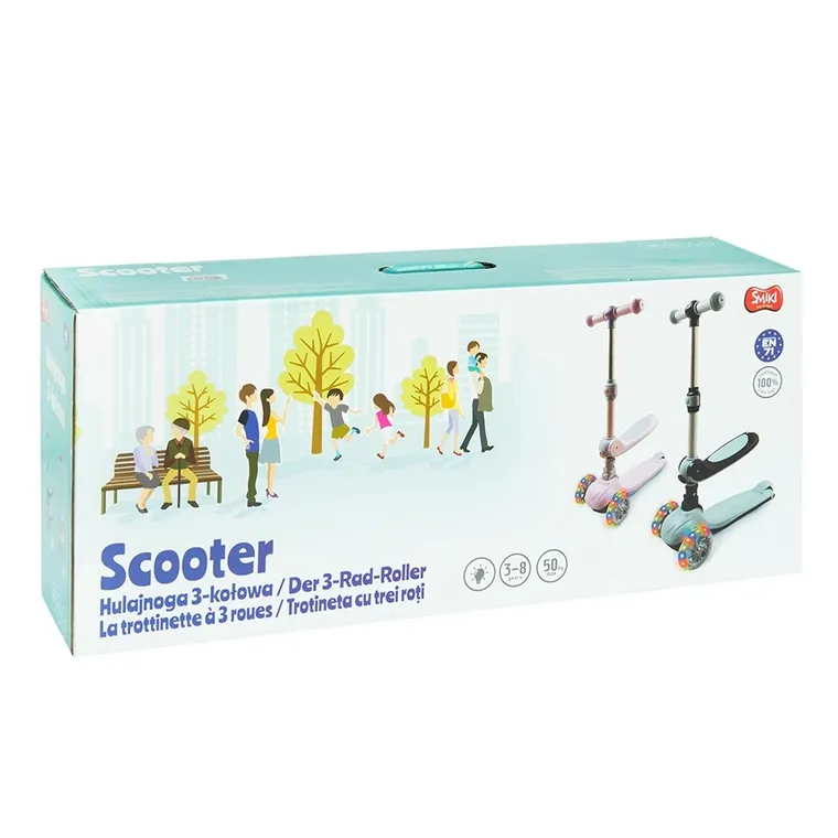 Smiki, trotineta cu 3 roti si sezut, roz