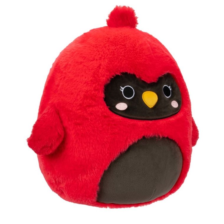 Squishmallows, Fuzzamallow, Cazlan, Red Cardinal, jucarie de plus, 30 cm