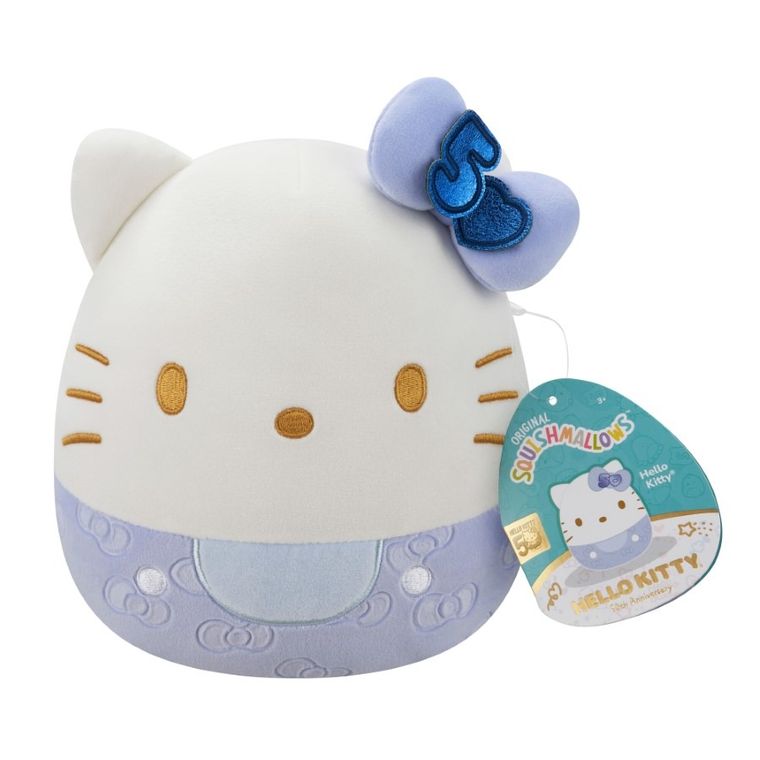Squishmallows, Hello Kitty, jucarie de plus, editie speciala, albastru, 20 cm
