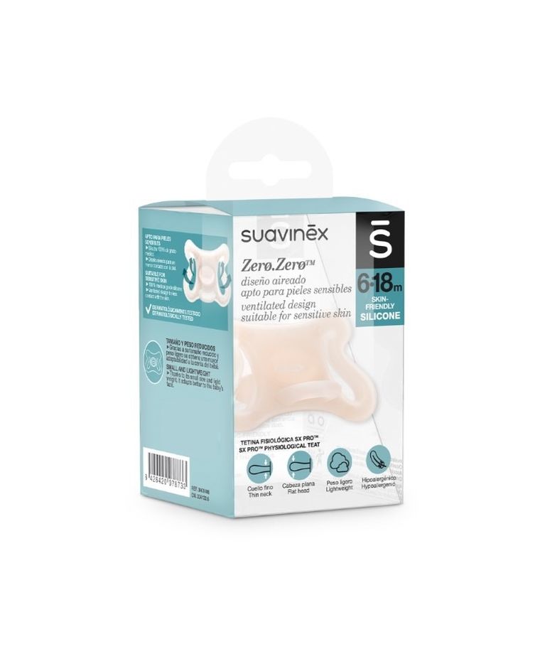 Suavinex, SX Pro, Zero Zero, suzeta fiziologica din 100% silicon, 6-18 m
