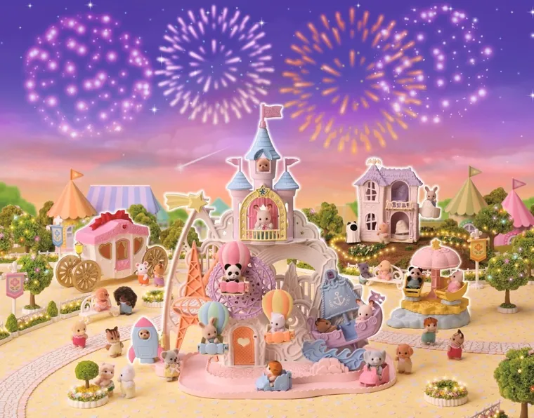 Sylvanian Families, Baby Amusement Park, Parc de distractii, set cu figurine, 5537