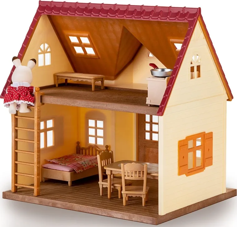 Sylvanian Families, Casa rustica primitoare, set de inceput cu figurina, 5242/5303