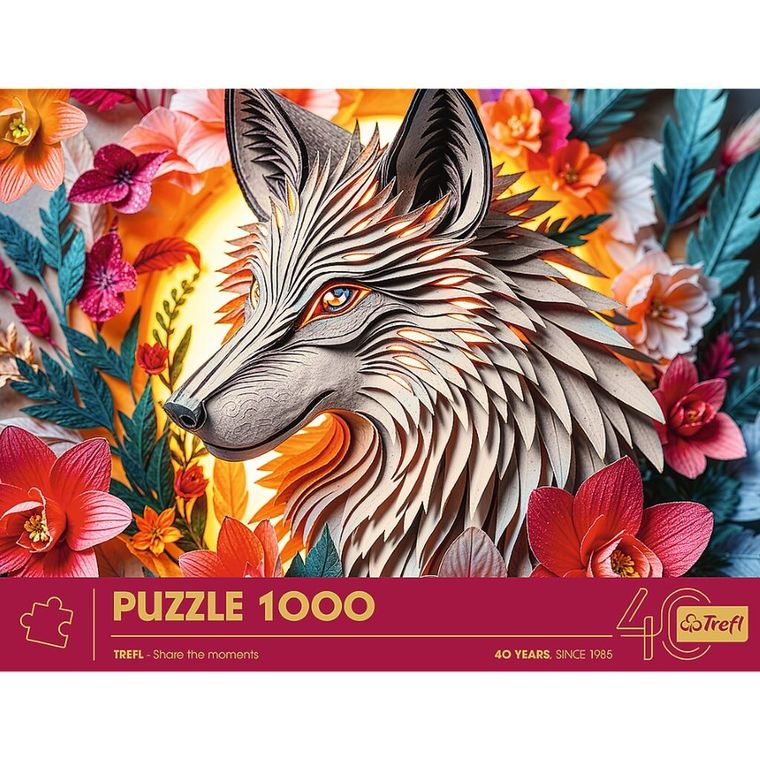 Trefl, 40 Years, Paper Art: Lup, puzzle, 1000 piese