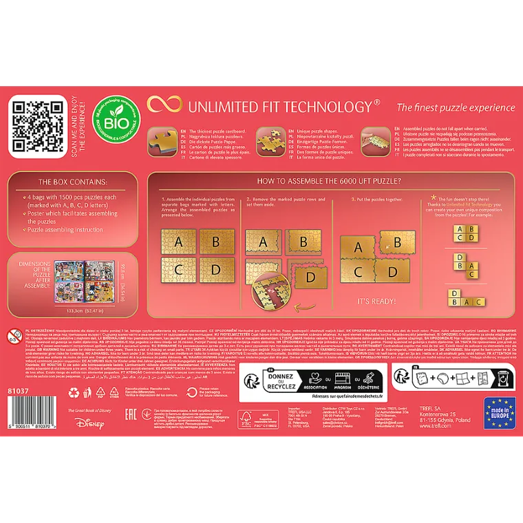 Trefl, The Great Book of Disney, puzzle, 4-1500 piese