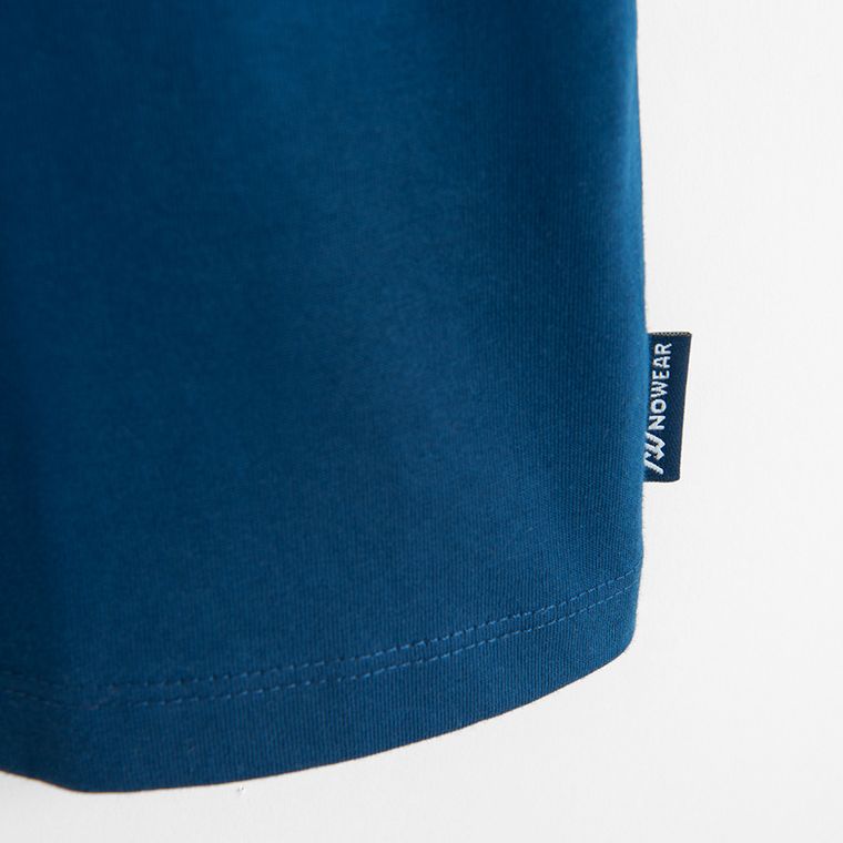 Tricou basic bleumarin cu croiala relaxed NOWEAR