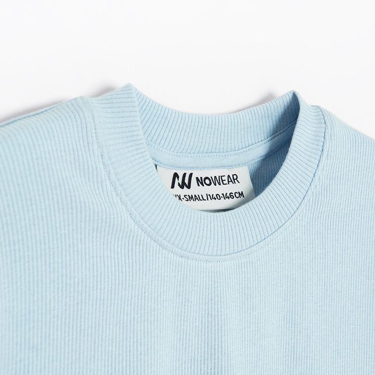 Tricou crop top reiat cu adaos de modal NOWEAR