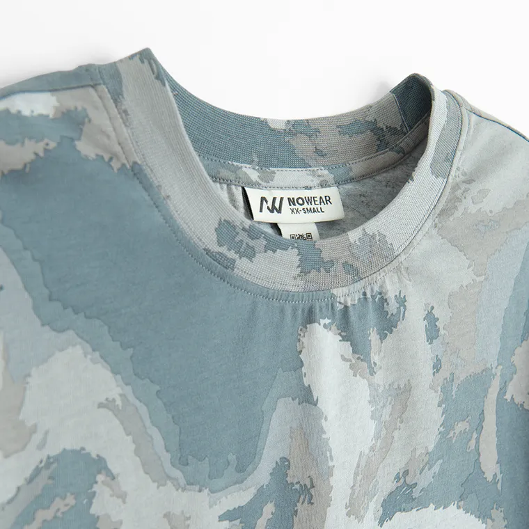 Tricou cu model camuflaj si croiala relaxed NOWEAR