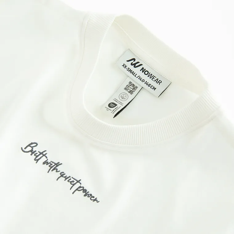 Tricou off-white brodat NOWEAR