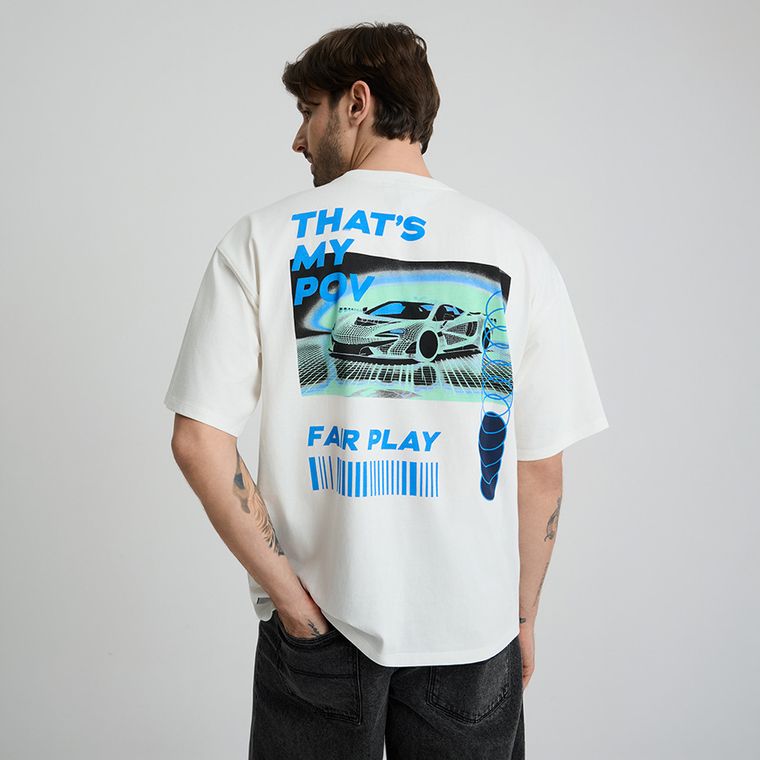 Tricou oversize cu imprimeu pe spate NOWEAR